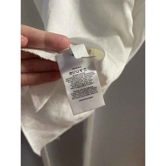 Express Cream V Neck Tank Style Open Back Tie Blouse S - Picture 2 of 8